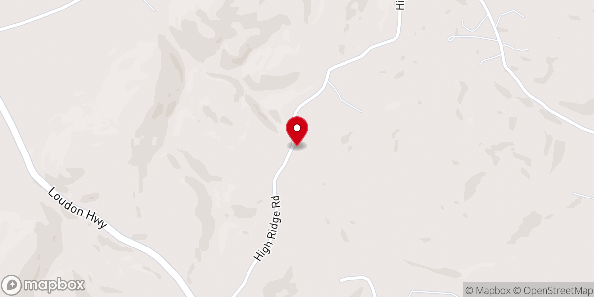 Map showing location of High Ridge Baptist Church