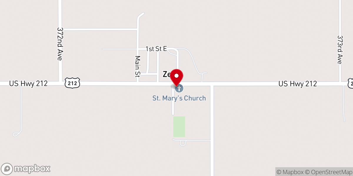 Map showing location of St. Mary's Catholic Church