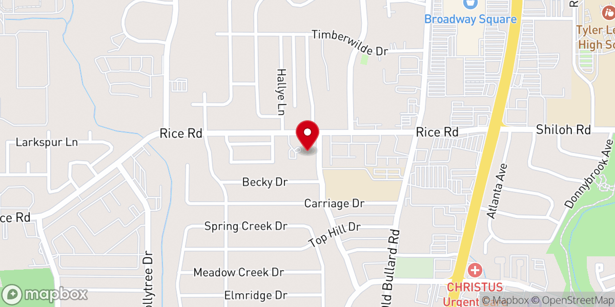 Map showing location of Asher Point Independent Living of Tyler
