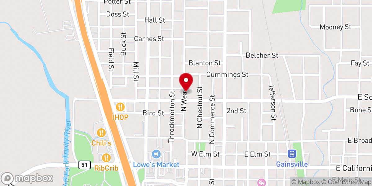 Map showing location of Old Mount Olive Baptist Church