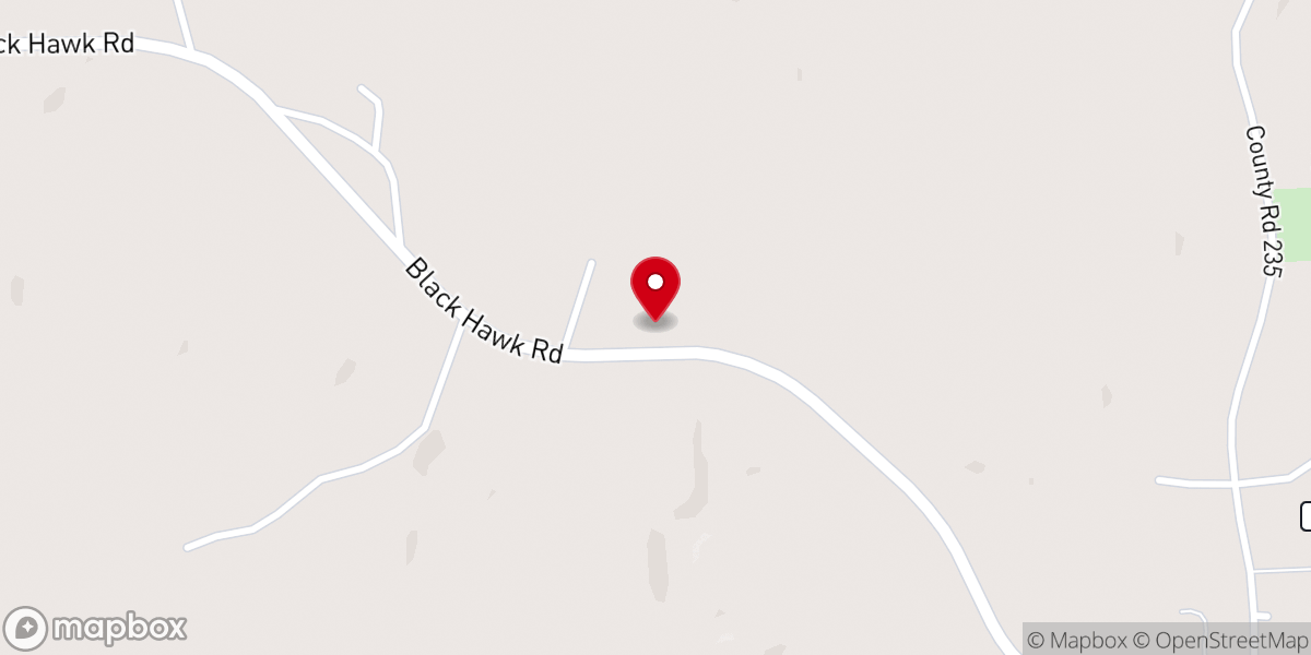 Map showing location of Black Hawk Church