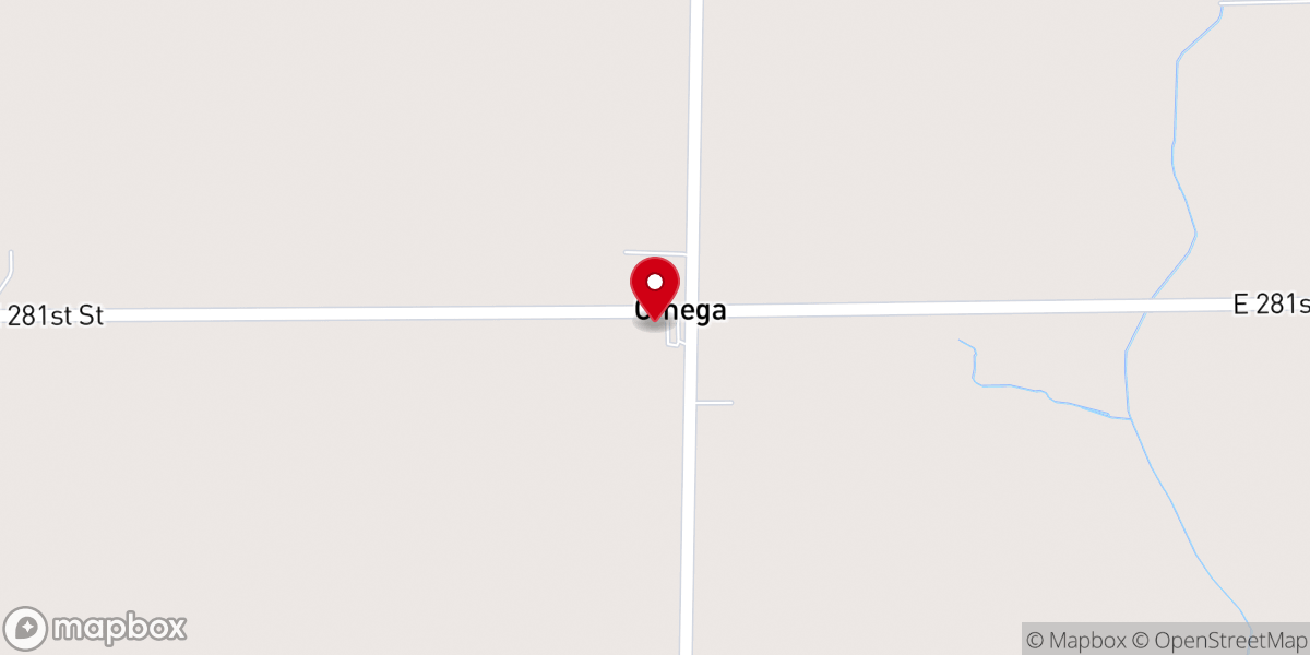 Map showing location of Omega Christian Church