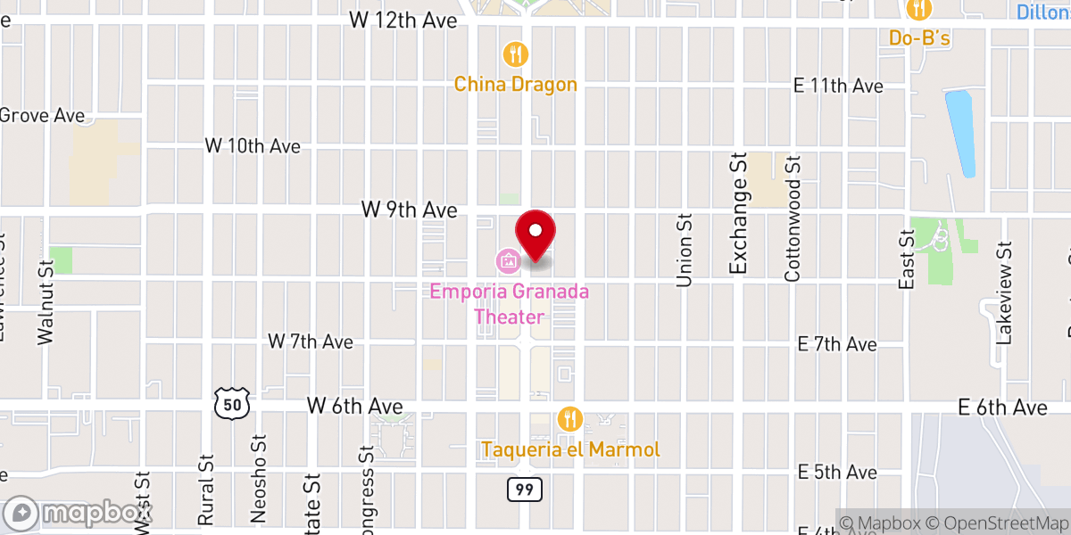 Map showing location of Emporia Presbyterian Church