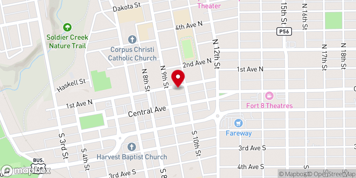 Map showing location of First Baptist Church