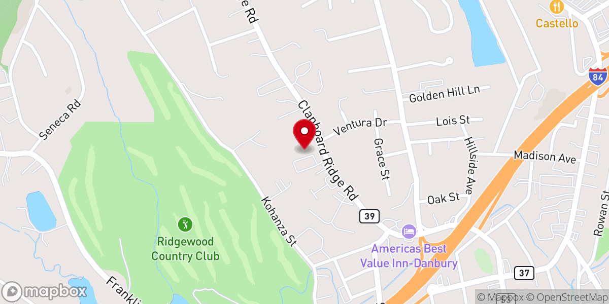 Map showing location of Immanuel Lutheran Church- Danbury