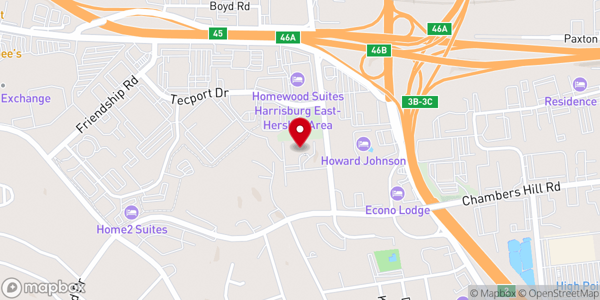 Map showing location of Life Center