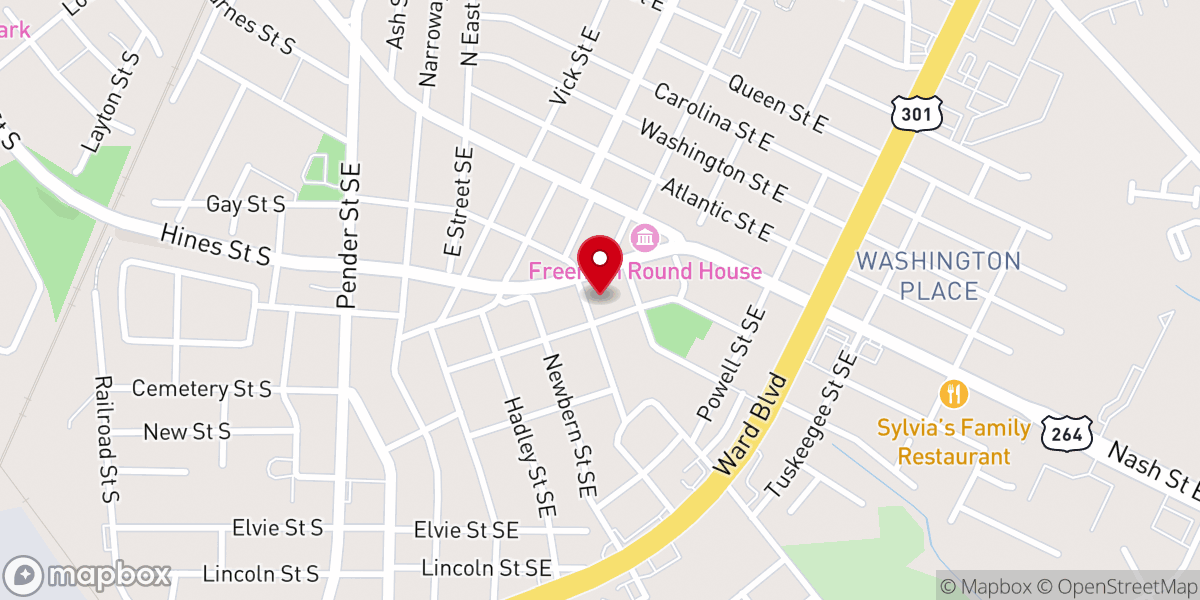 Map showing location of Mt Zion FWB Church