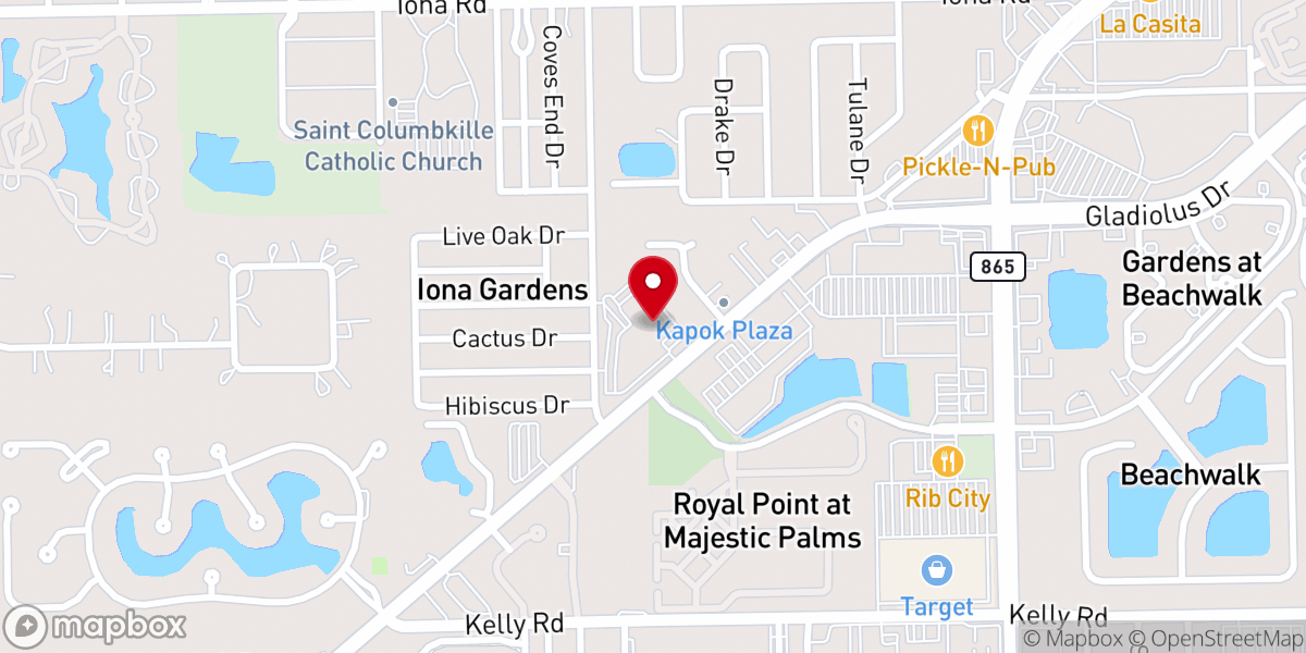 Map showing location of Faith United Methodist Church