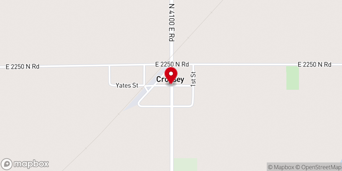 Map showing location of Cropsey