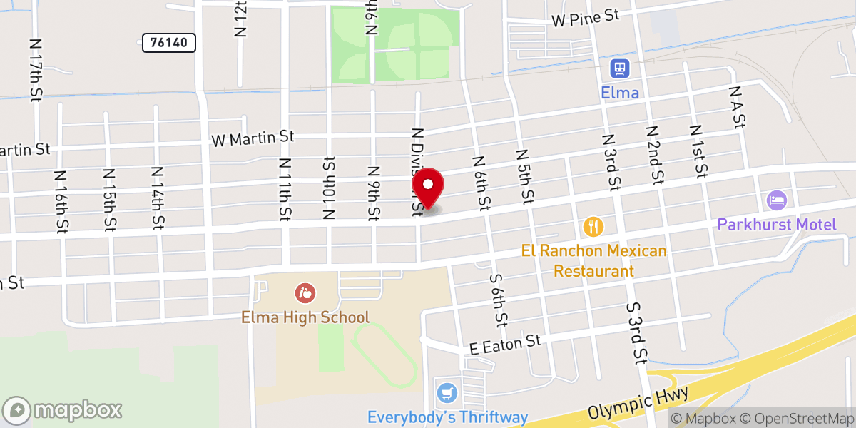 Map showing location of St. Lukes Elma, WA