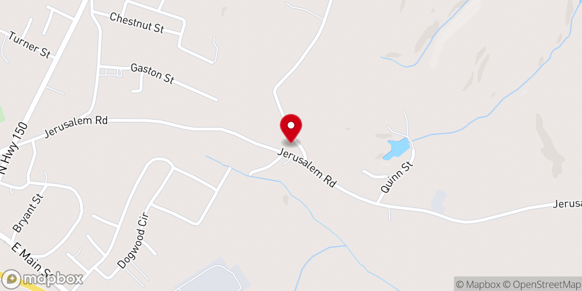 Map showing location of New Salem Zion Baptist Church