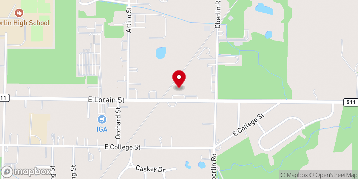 Map showing location of Oberlin Community Services