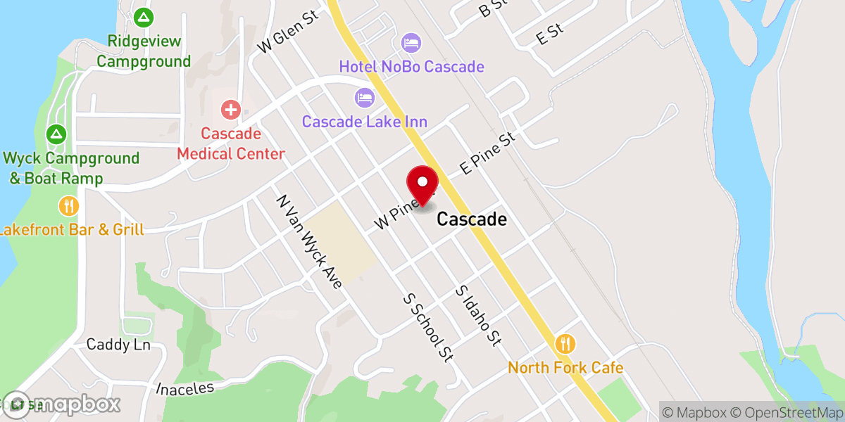 Map showing location of Cascade Community Church