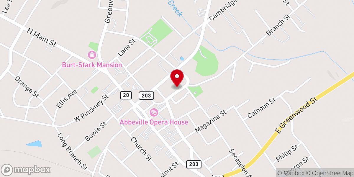Map showing location of Abbeville Congregational Church