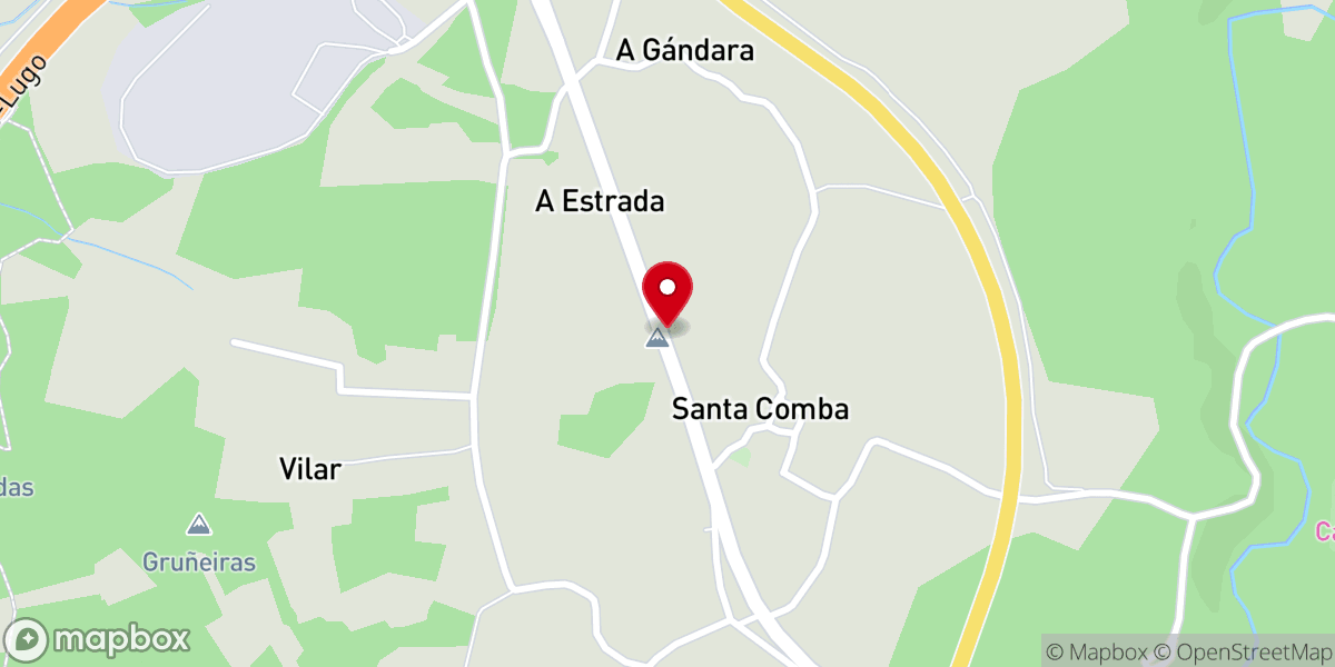 Map showing location of Parroquia de Santa Comba