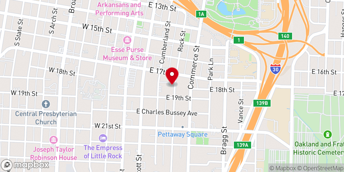 Map showing location of Payne Chapel African Methodist Episcopal Zion Church