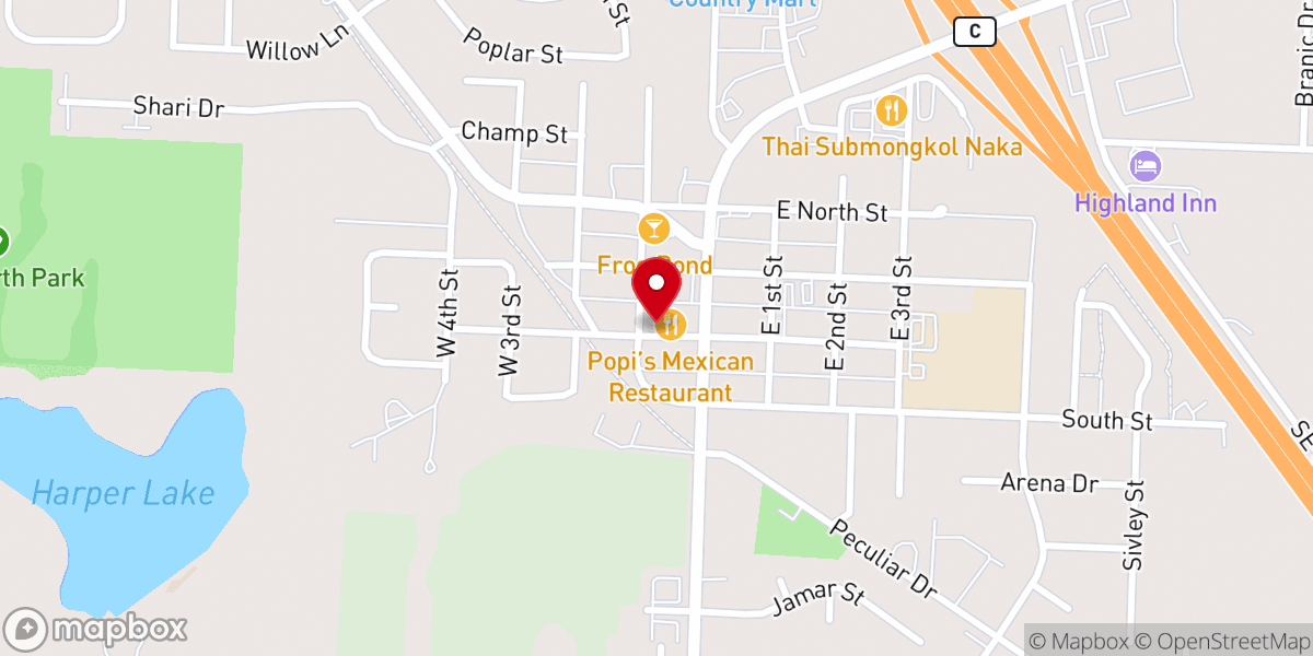 Map showing location of Real Life Assembly of God