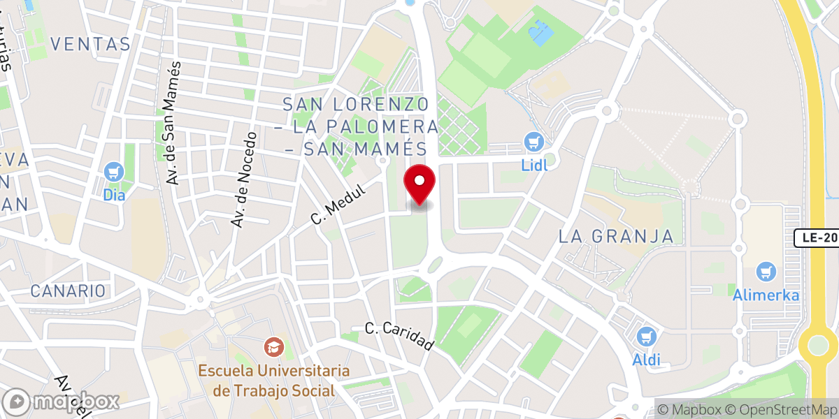Map showing location of Iglesia Adventista del Séptimo Día en León