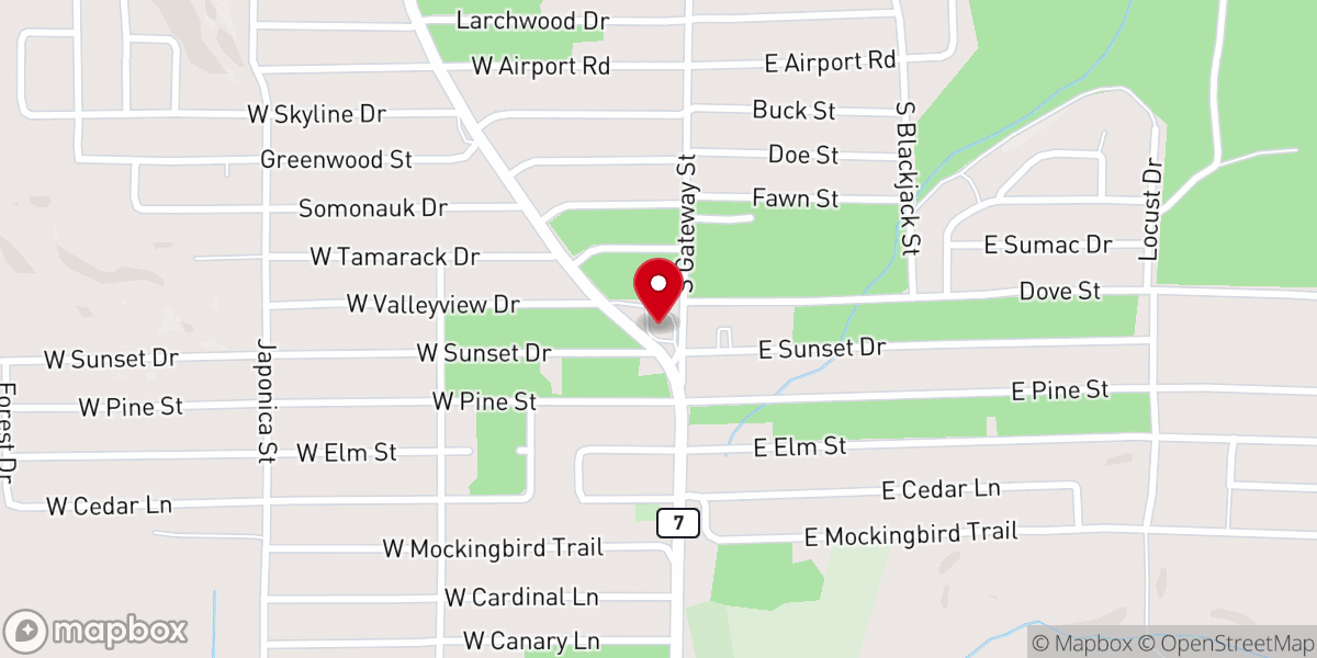 Map showing location of First Baptist Church