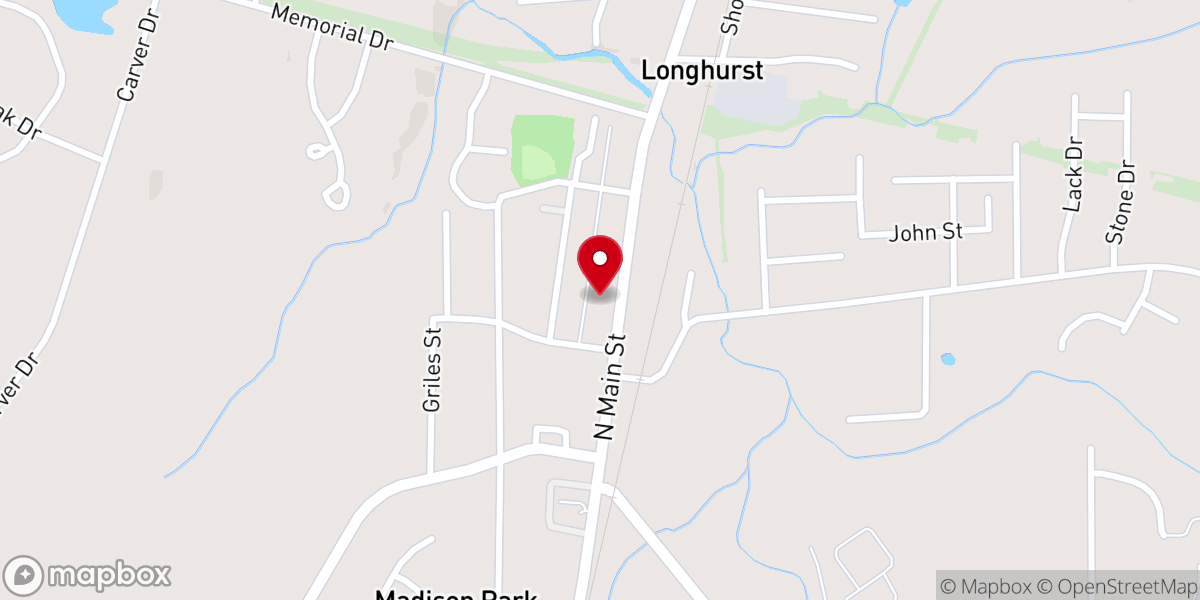 Map showing location of Roxboro Church of God