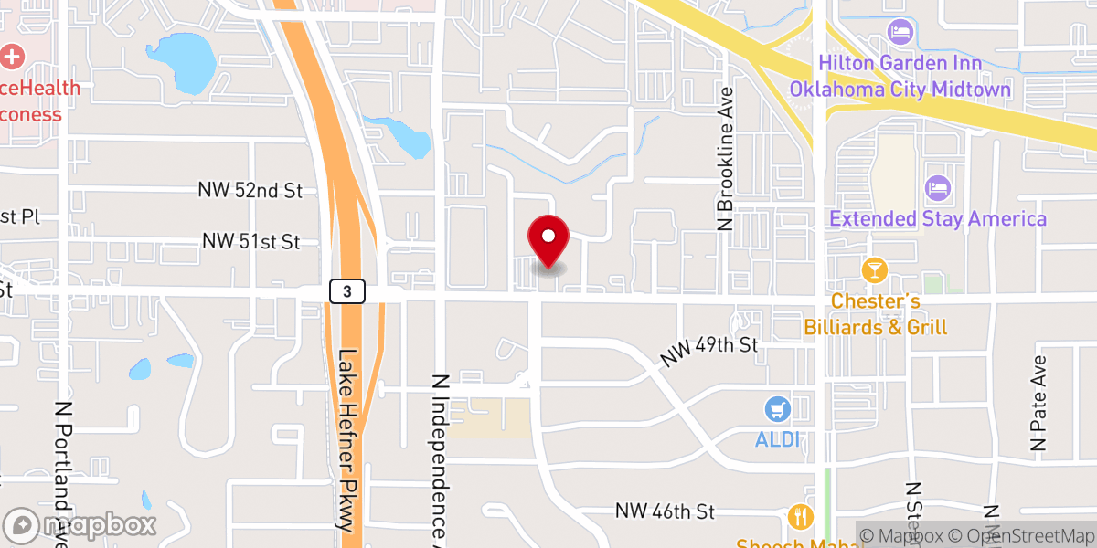Map showing location of Mayfair Heights United Methodist Church