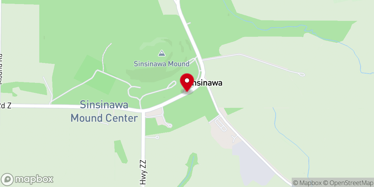 Map showing location of Sinsinawa
