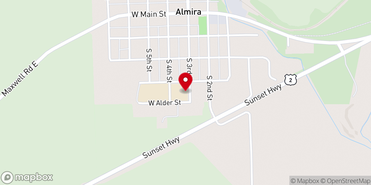 Map showing location of Almira School District