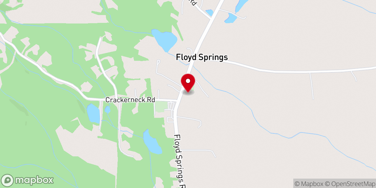 Map showing location of Floyd Springs United Methodist Church