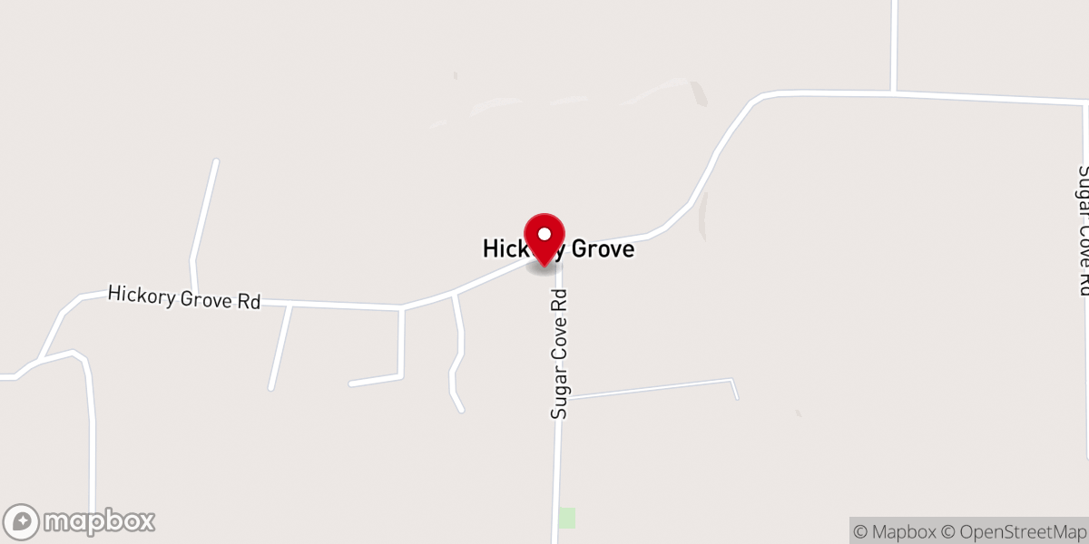 Map showing location of Hickory Grove Baptist Church