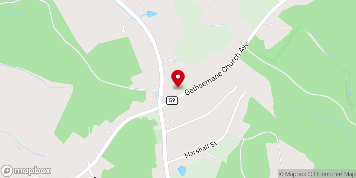 Map showing location of Gethsemane United Presbyterian Church
