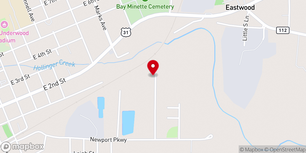 Map showing location of Mt. Olive Baptist Church