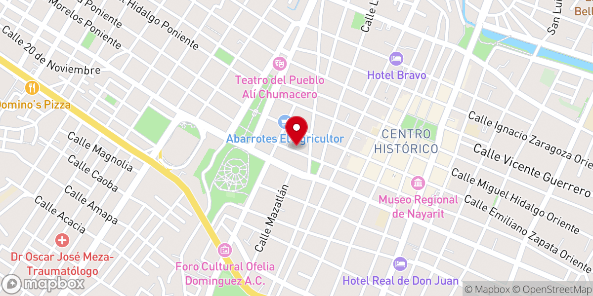 Map showing location of Primera Iglesia Bautista