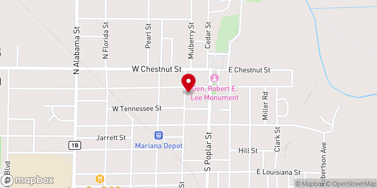 Map showing location of First Baptist Church