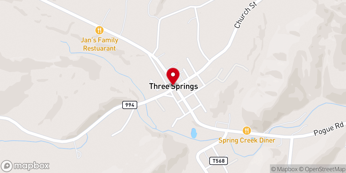Map showing location of Three Springs Area Ambulance