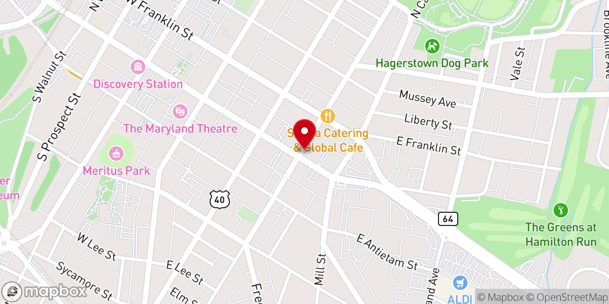 Map showing location of Fellowship Hall