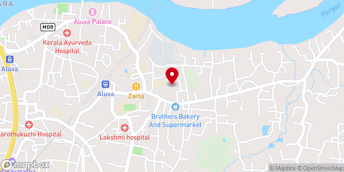 Map showing location of CSI Cochin Diocese office
