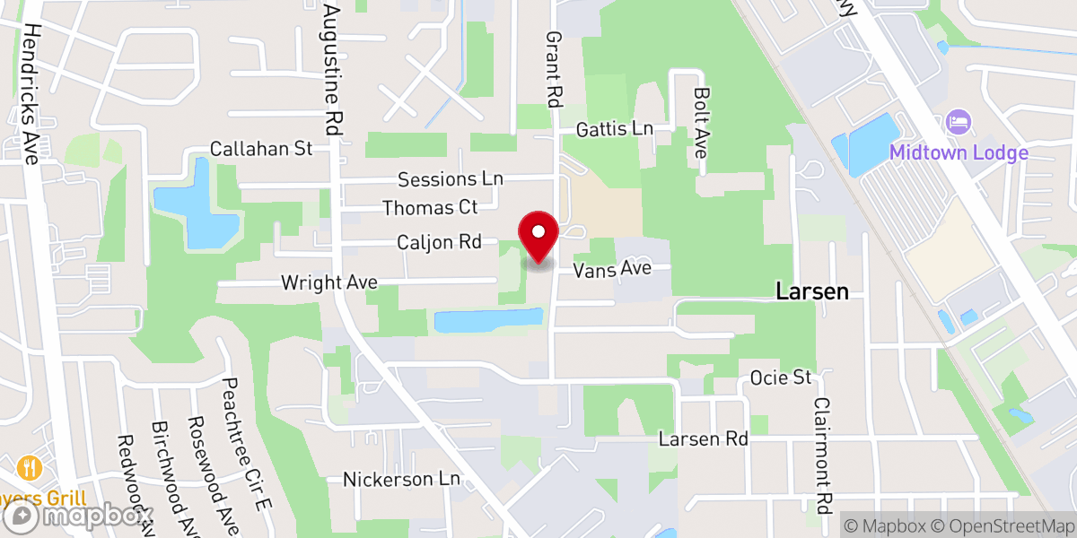 Map showing location of New Mount Olive Baptist Church