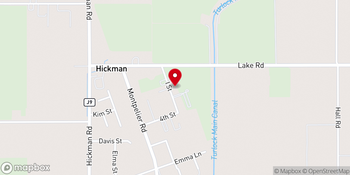 Map showing location of Hickman Community Church - Food Distribution Center