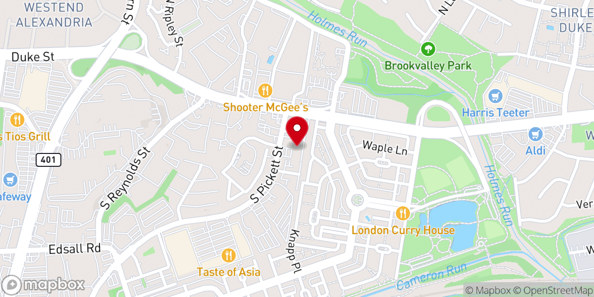 Map showing location of Tabernacle Baptist Church