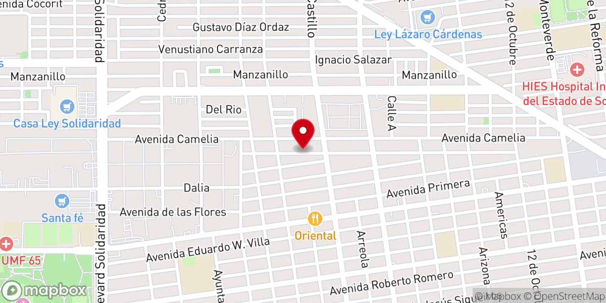 Map showing location of Templo San José