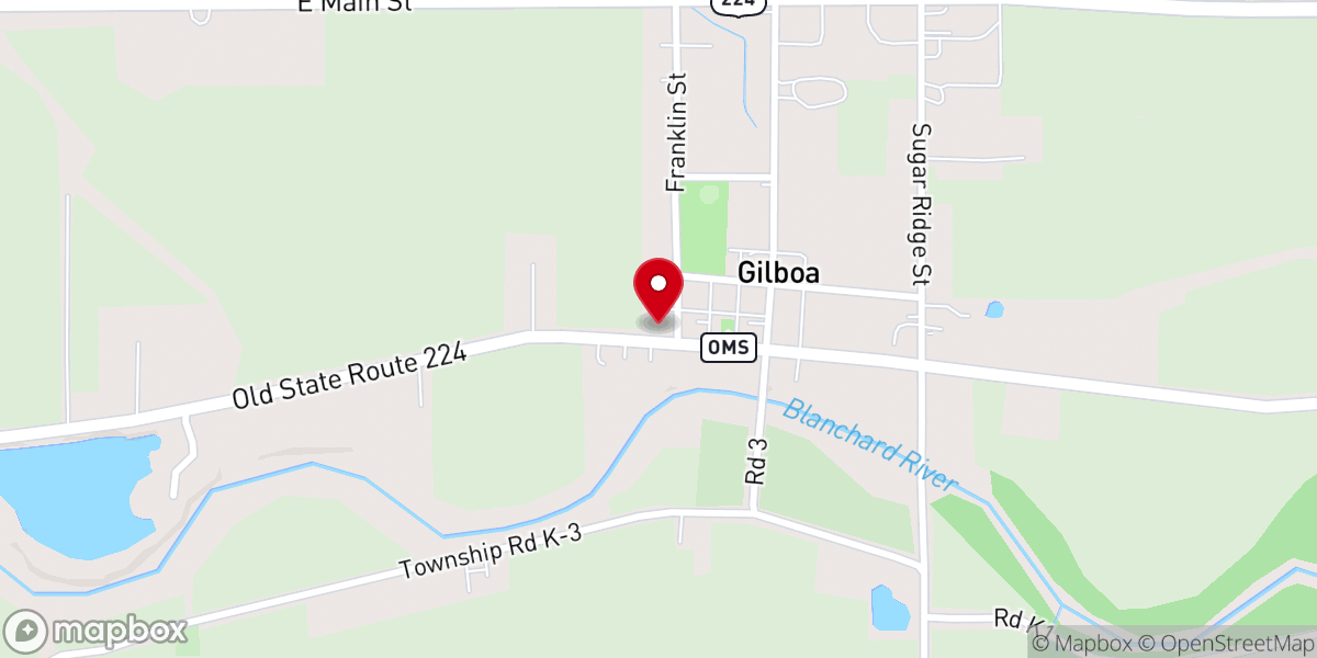 Map showing location of Gilboa United Methodist Church