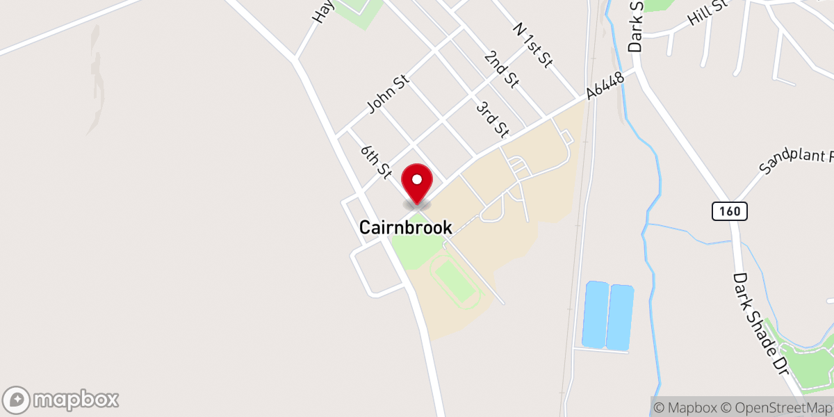 Map showing location of Cairnbrook