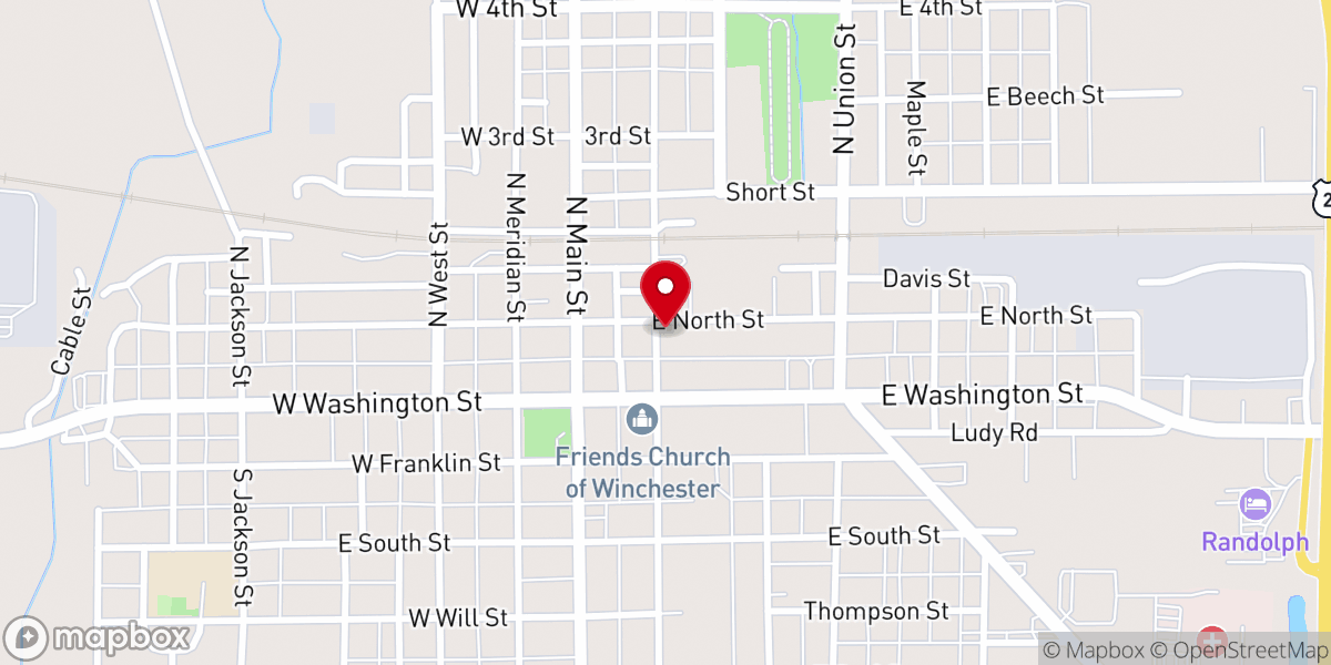 Map showing location of East Street Church