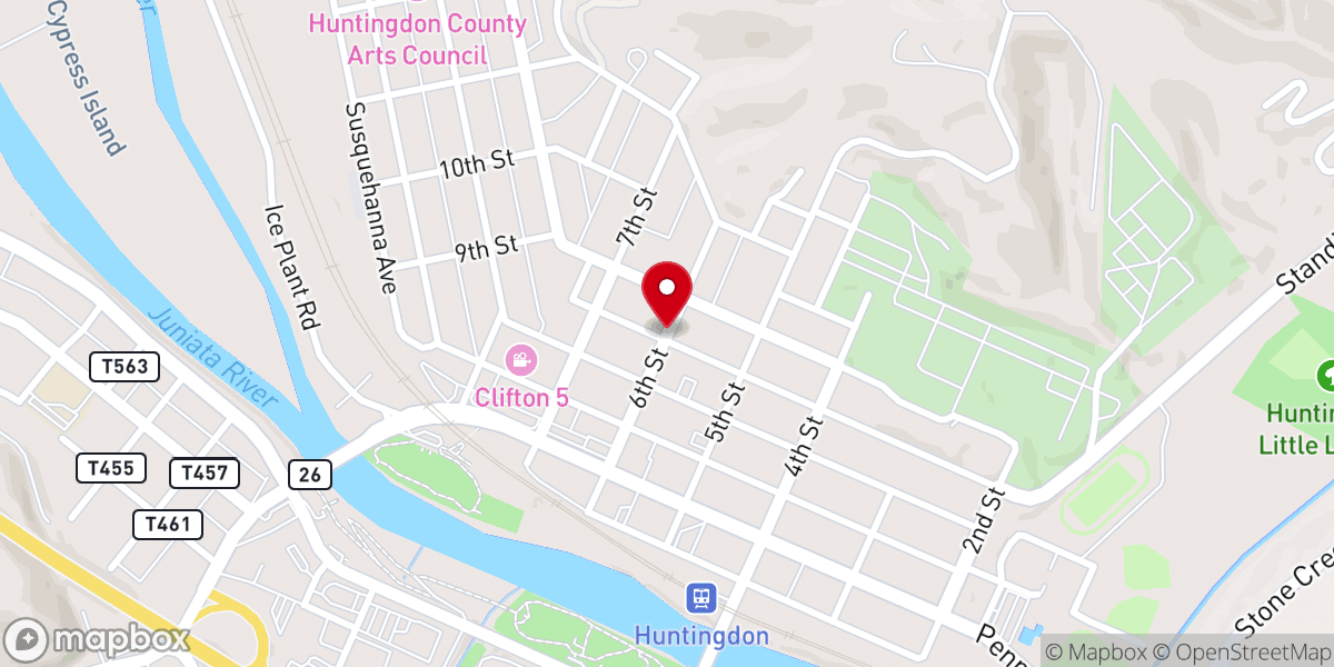 Map showing location of Abbey Reformed United Church of Christ