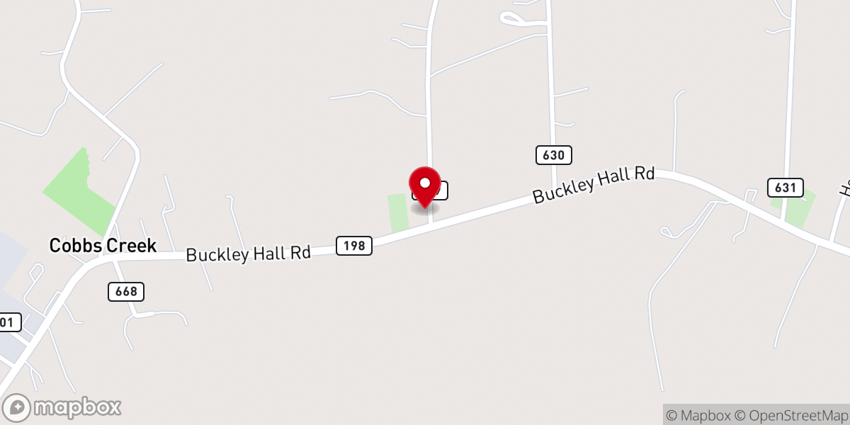 Map showing location of Ebenezer Baptist Church