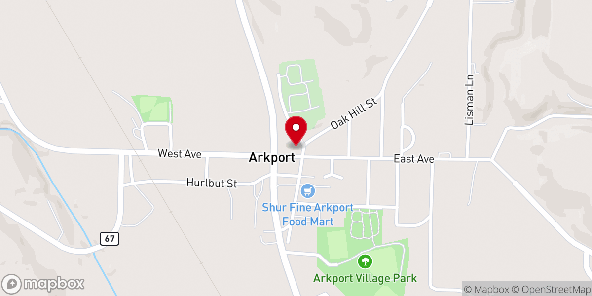 Map showing location of Arkport United Methodist Church