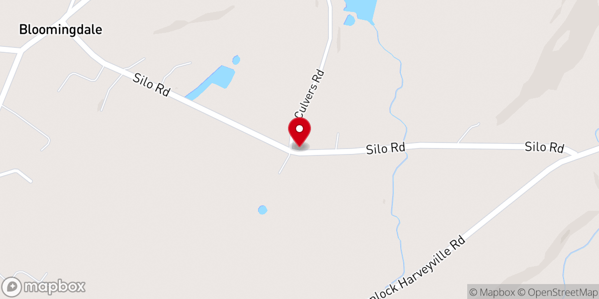 Map showing location of Bloomingdale Church