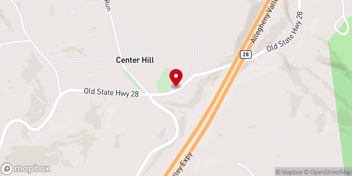 Map showing location of Center Hill Covenant Brethren Church