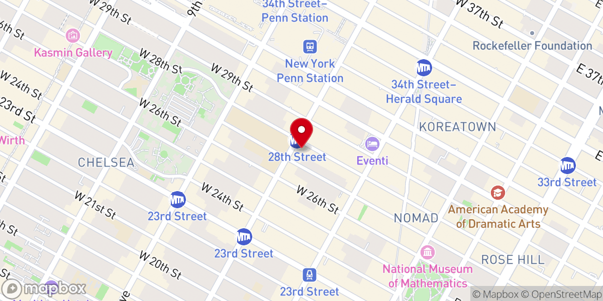 Map showing location of New York Inter-Group of AA