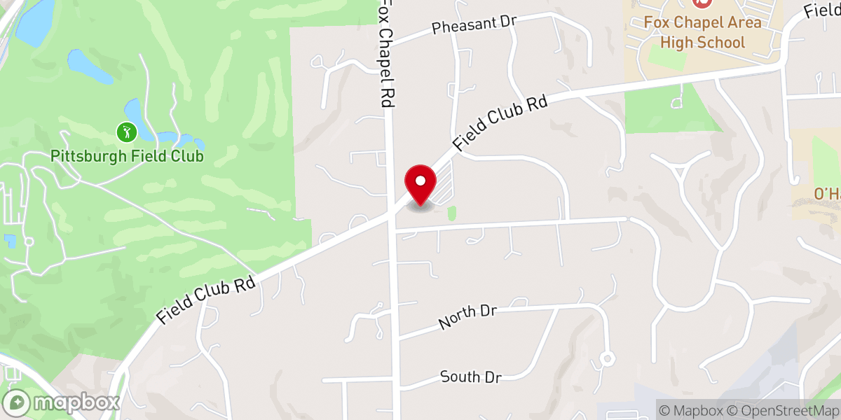 Map showing location of Fox Chapel Presbyterian Church